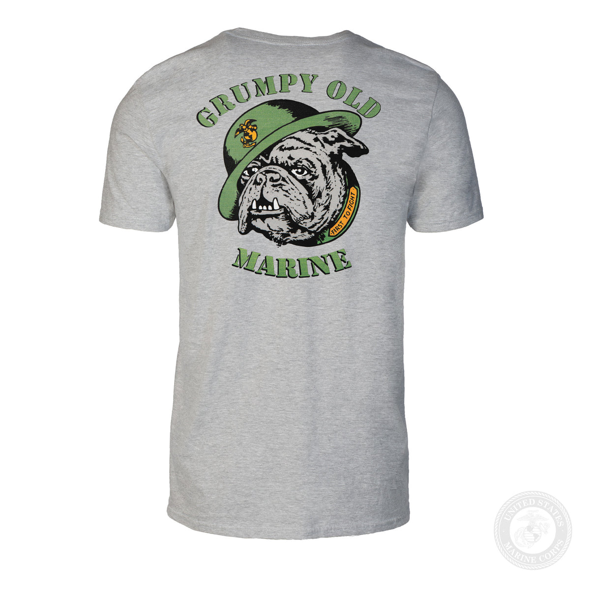 Grumpy Old Marine Bulldog Mascot T-shirt- Back Design - SGT GRIT