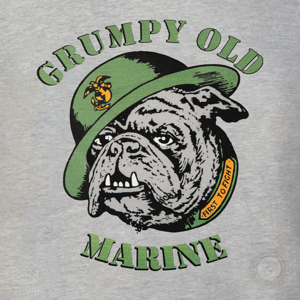 Grumpy Old Marine Bulldog Mascot T-shirt- Back Design - SGT GRIT