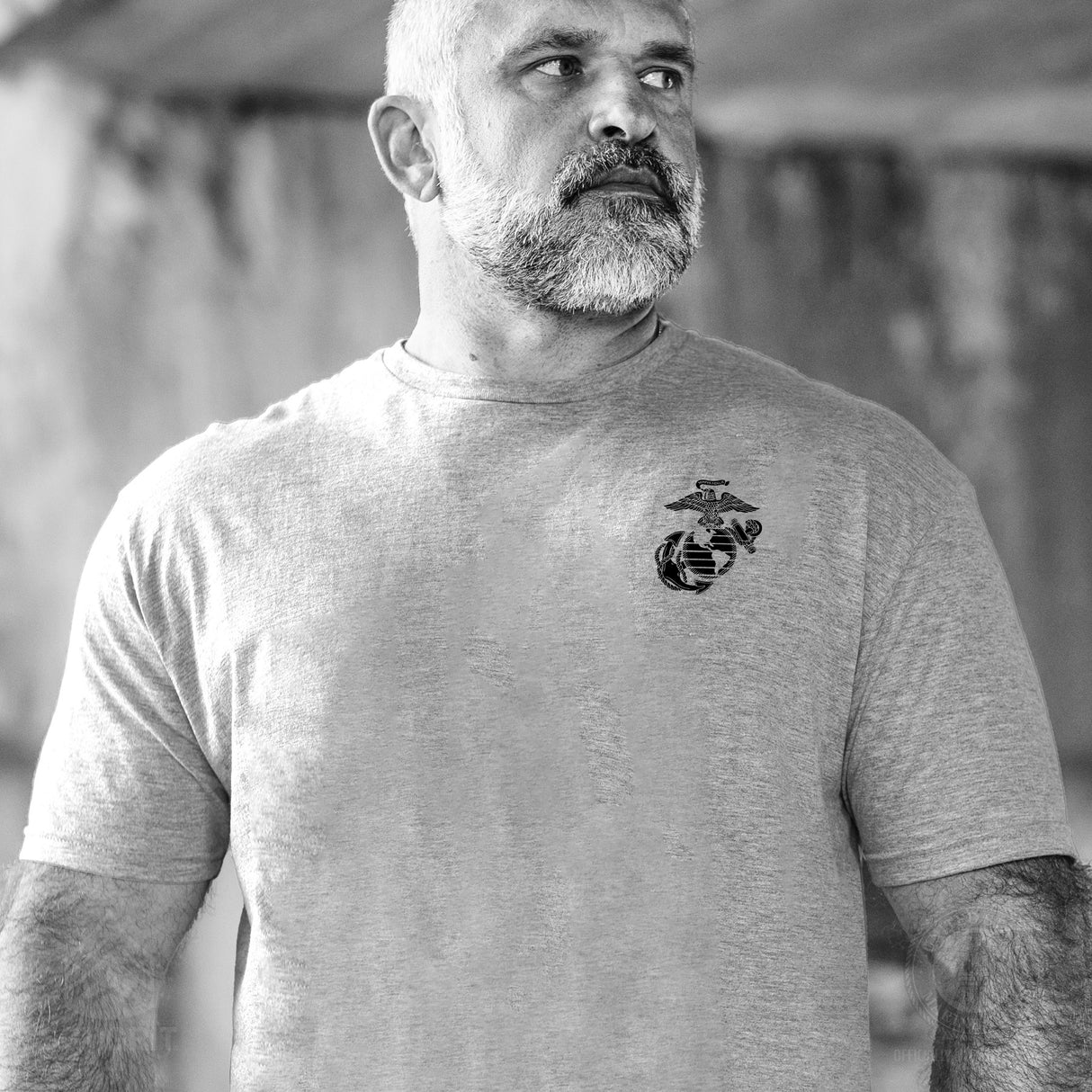 Grumpy Old Marine Bulldog Mascot T-shirt- Back Design - SGT GRIT