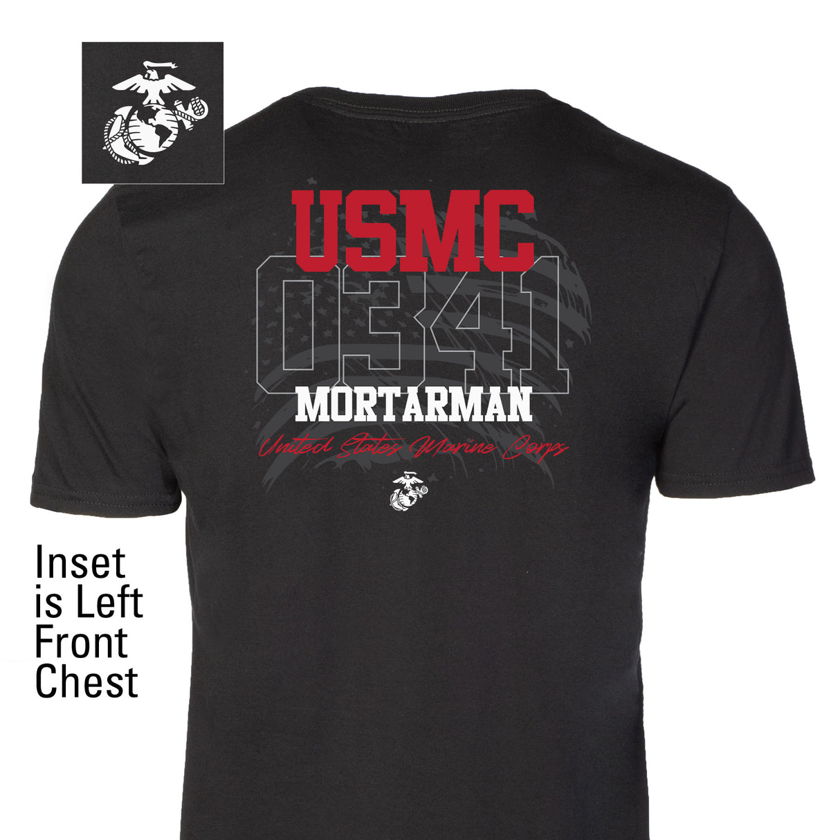 Choose Your Marine MOS Flag T-shirt- Back Design - SGT GRIT