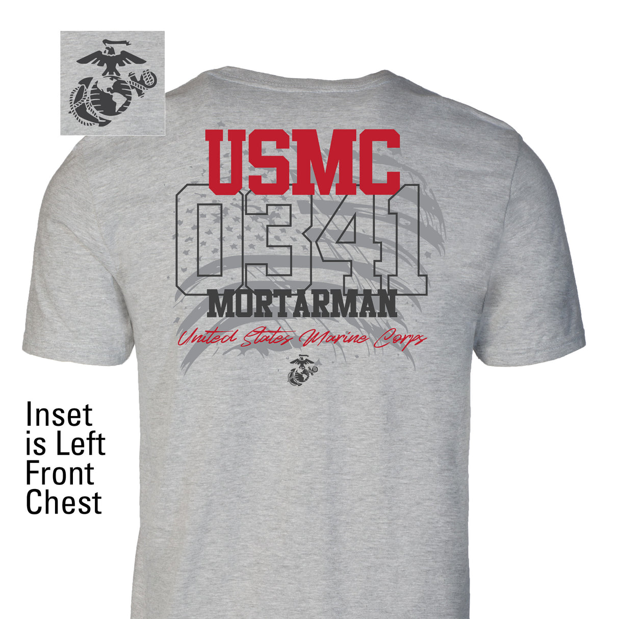 Choose Your Marine MOS Flag T-shirt- Back Design - SGT GRIT
