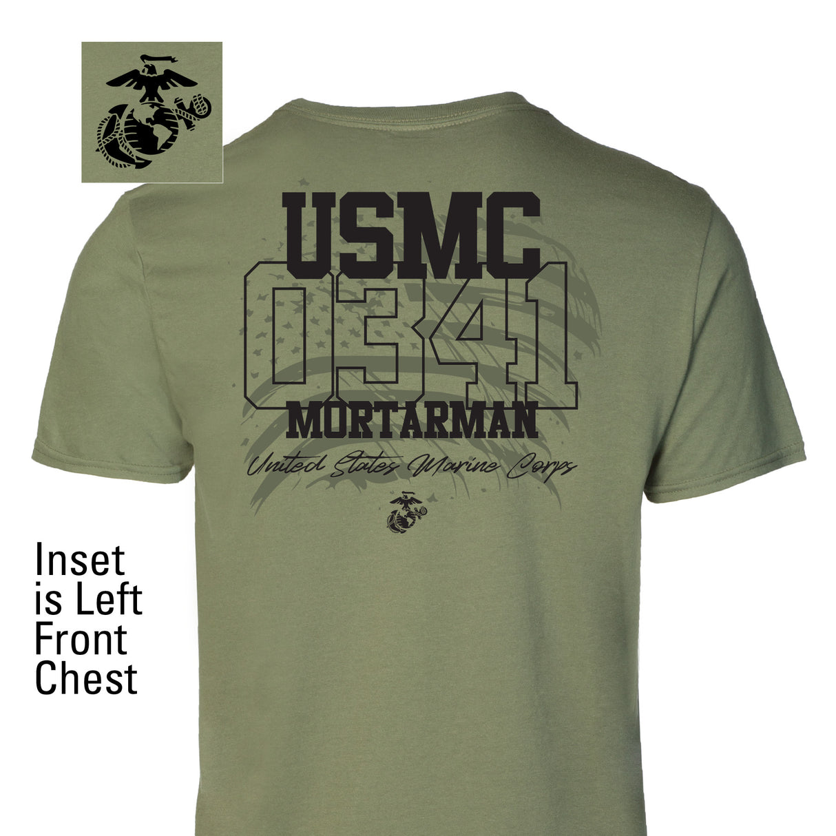 Choose Your Marine MOS Flag T-shirt- Back Design - SGT GRIT