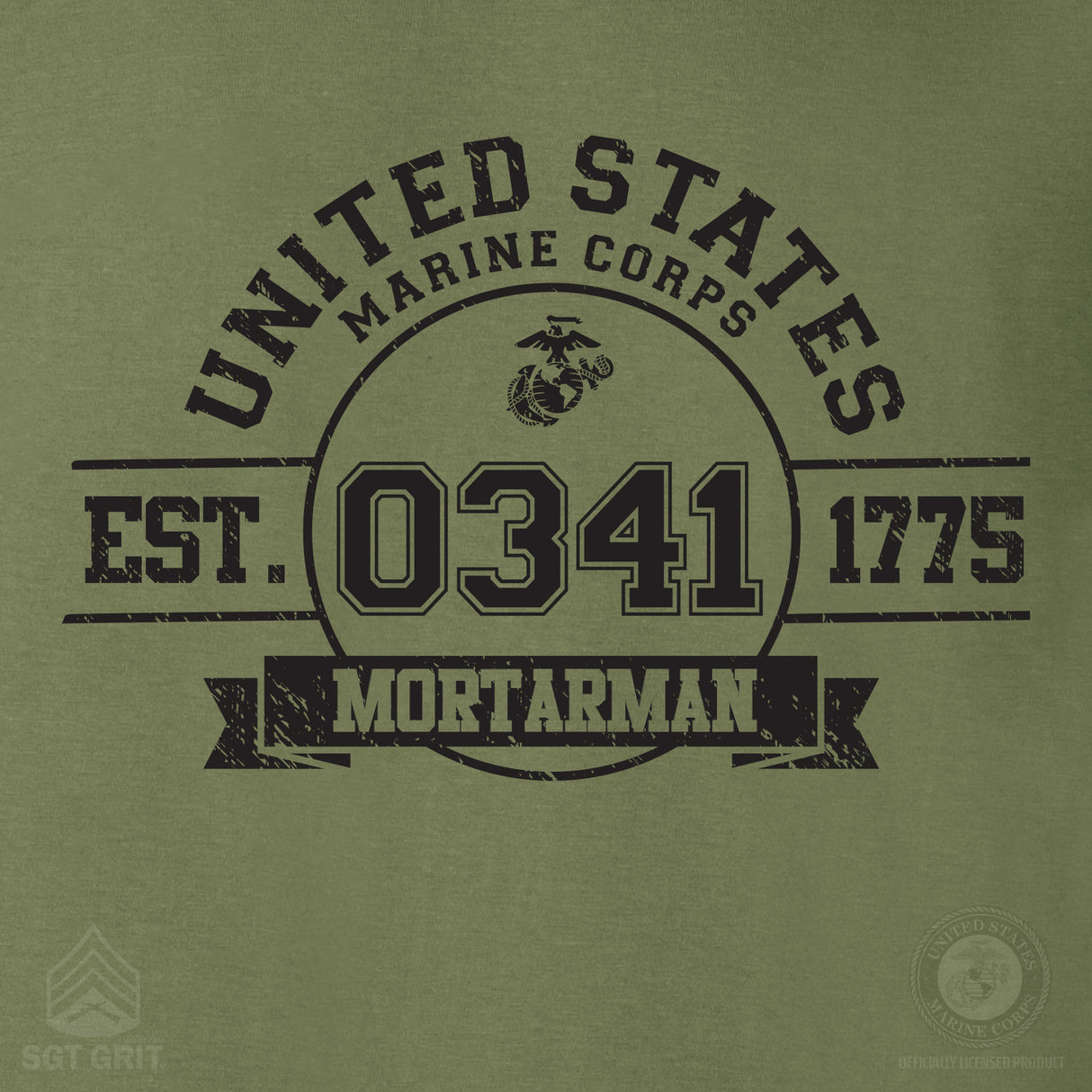 Choose Your Marine MOS Est. 1775 T-shirt- Back Design - SGT GRIT