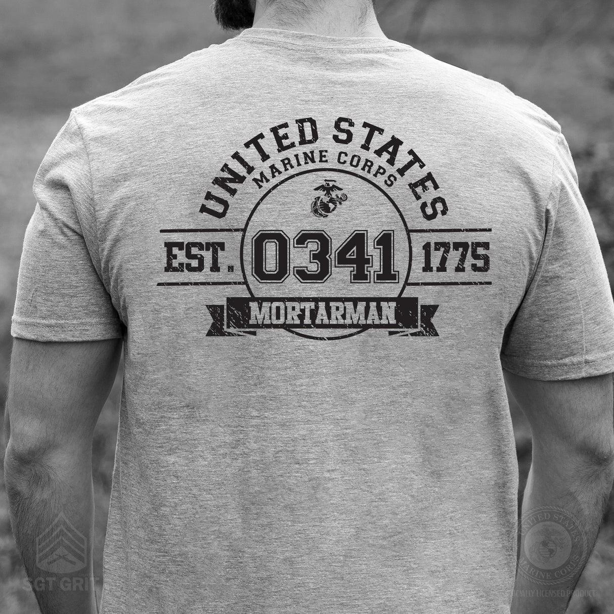 Choose Your Marine MOS Est. 1775 T-shirt- Back Design - SGT GRIT