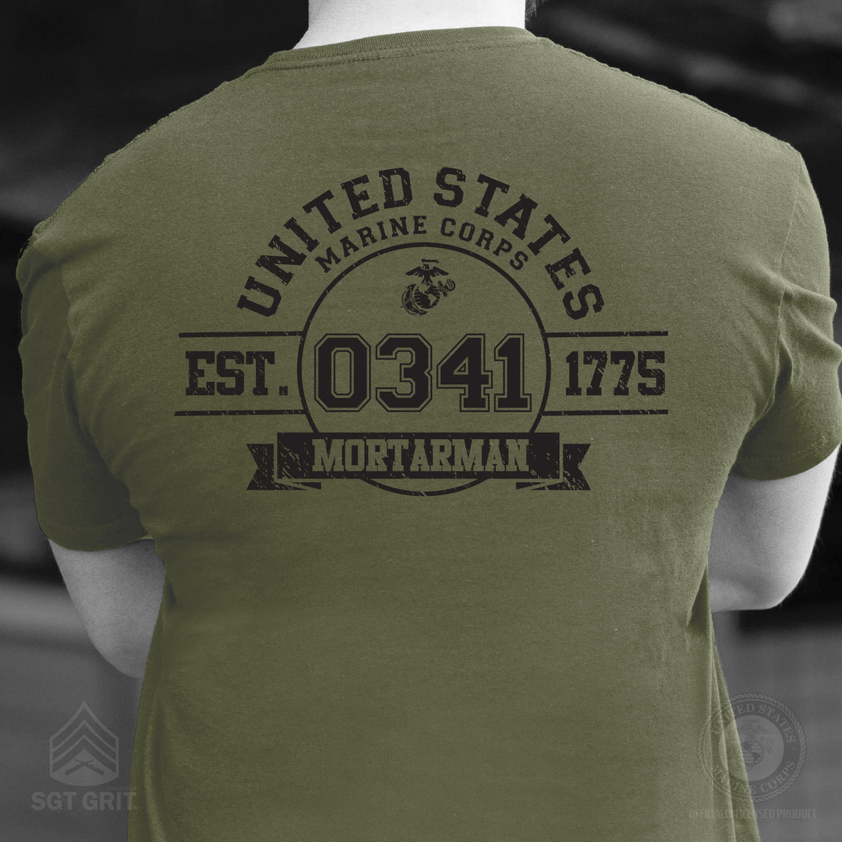 Choose Your Marine MOS Est. 1775 T-shirt- Back Design - SGT GRIT