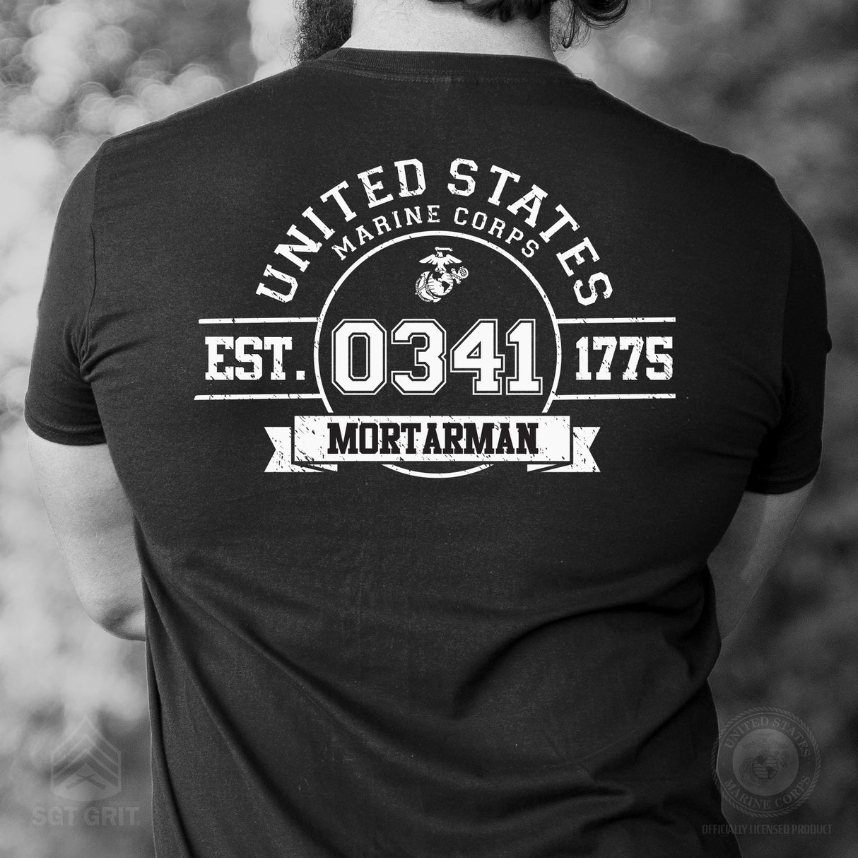 Choose Your Marine MOS Est. 1775 T-shirt- Back Design - SGT GRIT
