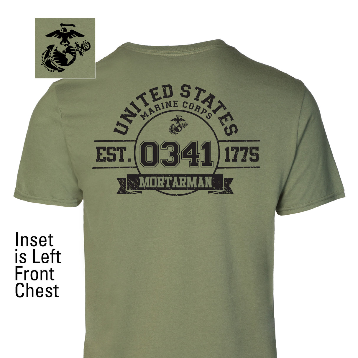 Choose Your Marine MOS Est. 1775 T-shirt- Back Design - SGT GRIT