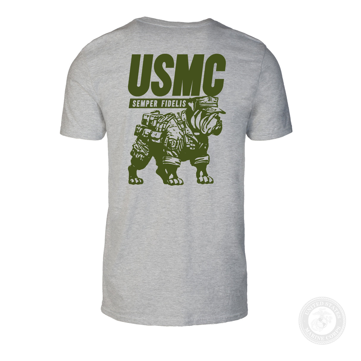 USMC Combat Bulldog T-shirt- Back Design - SGT GRIT