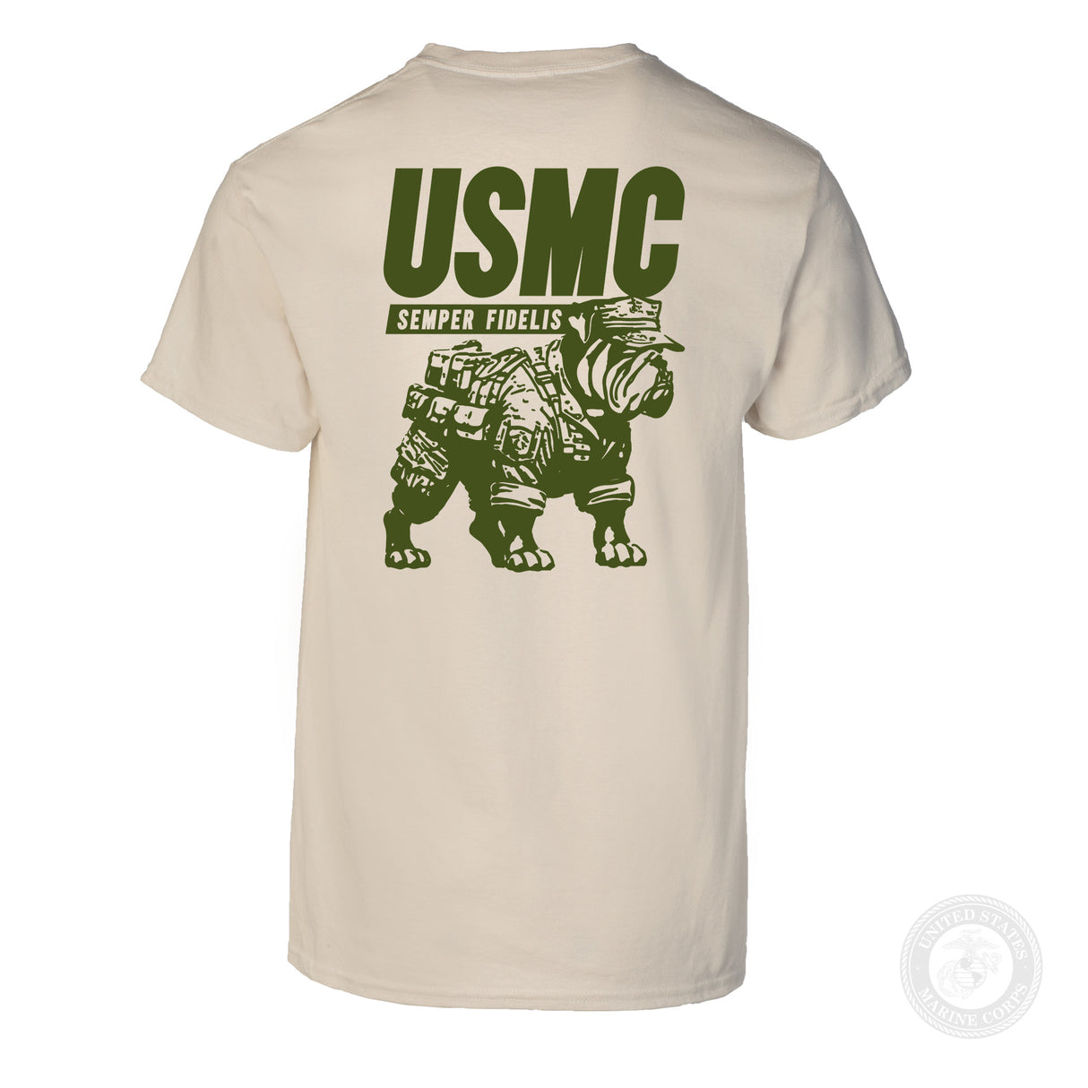 USMC Combat Bulldog T-shirt- Back Design - SGT GRIT