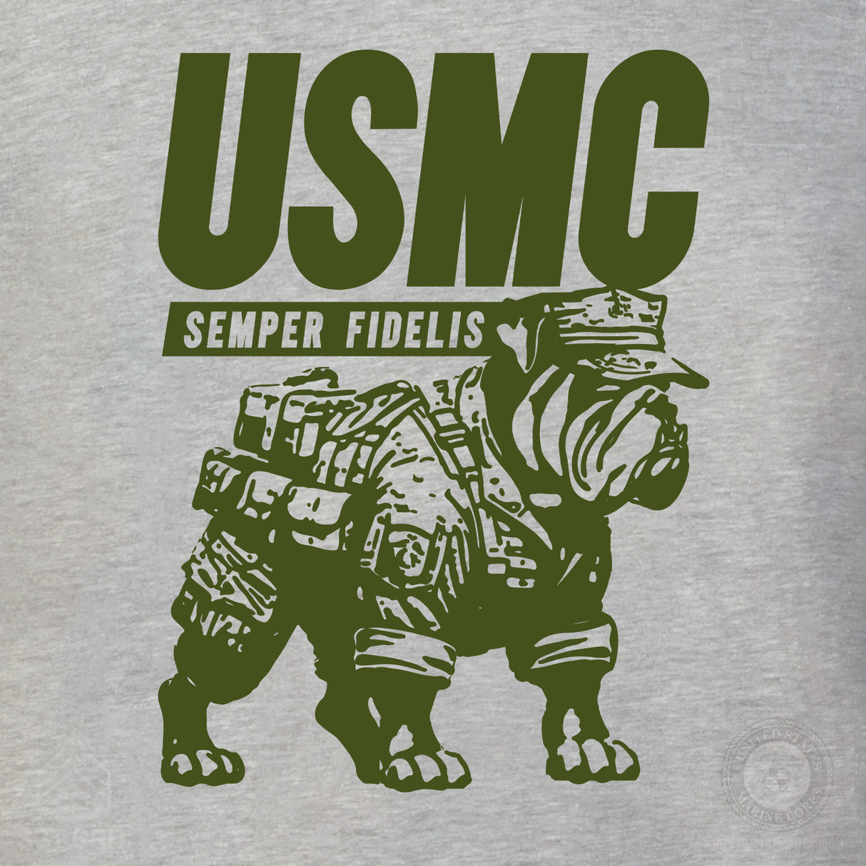 USMC Combat Bulldog T-shirt- Back Design - SGT GRIT