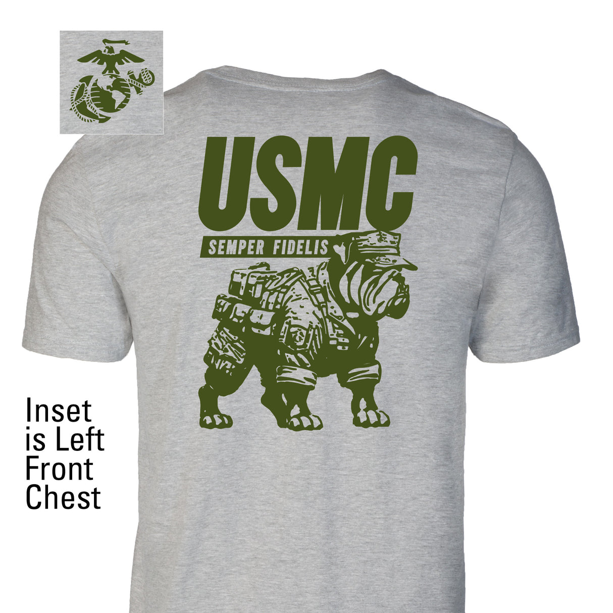 USMC Combat Bulldog T-shirt- Back Design - SGT GRIT