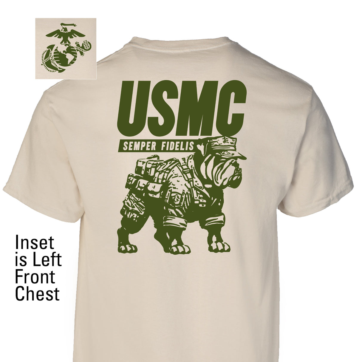 USMC Combat Bulldog T-shirt- Back Design - SGT GRIT