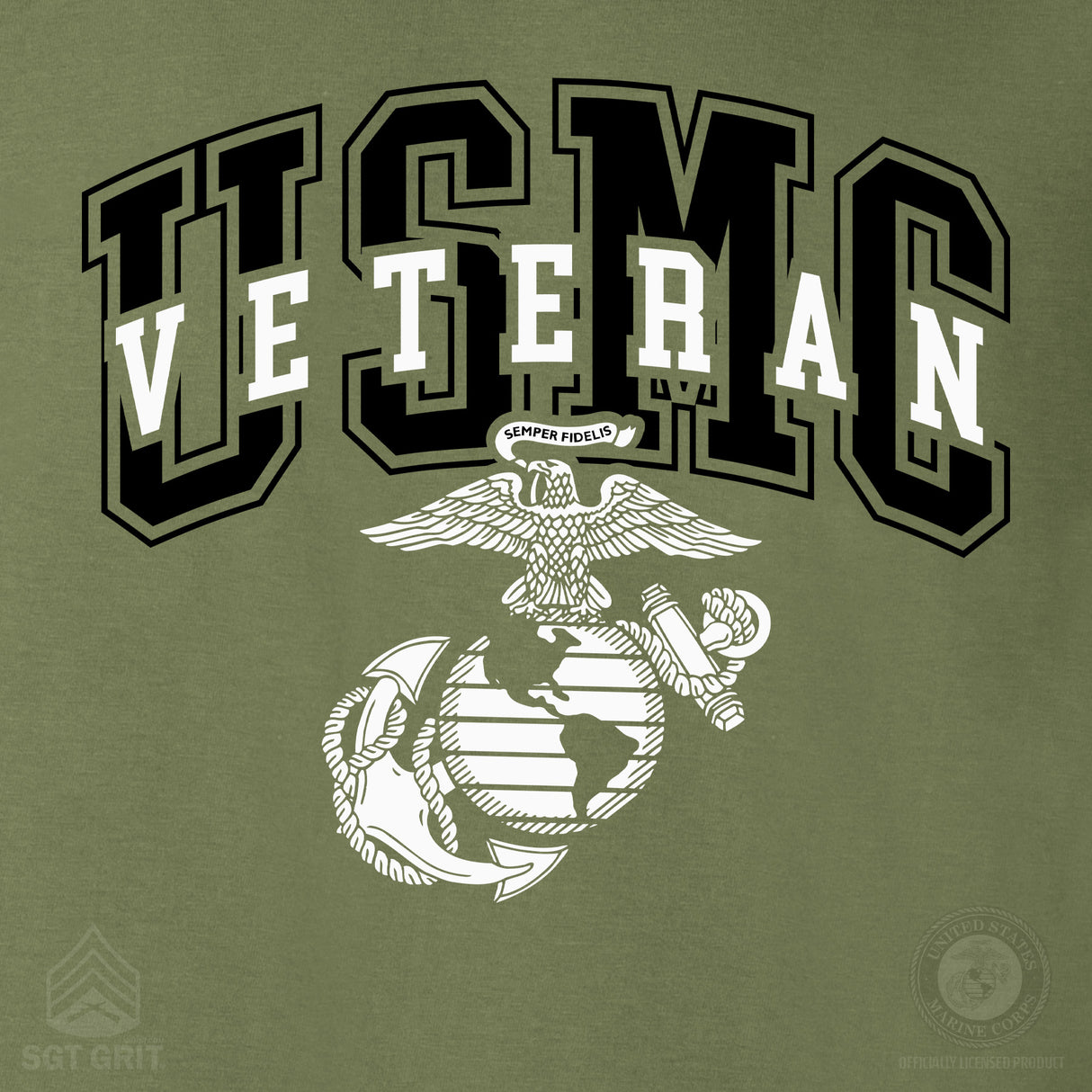 USMC Veteran T-shirt- Back Design - SGT GRIT