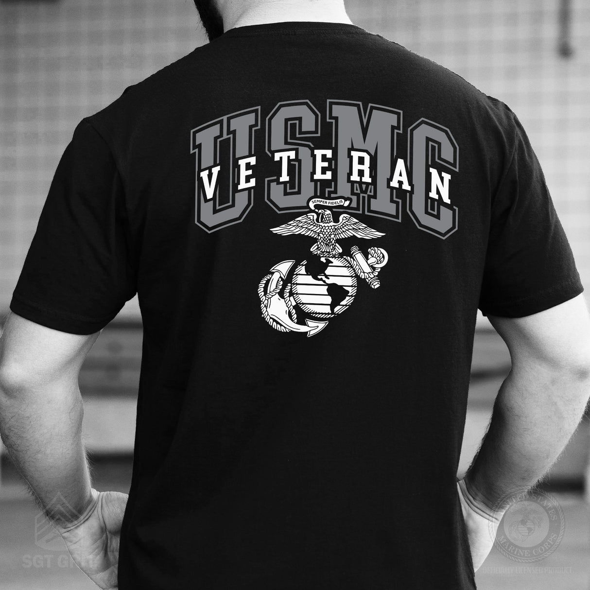 USMC Veteran T-shirt- Back Design - SGT GRIT