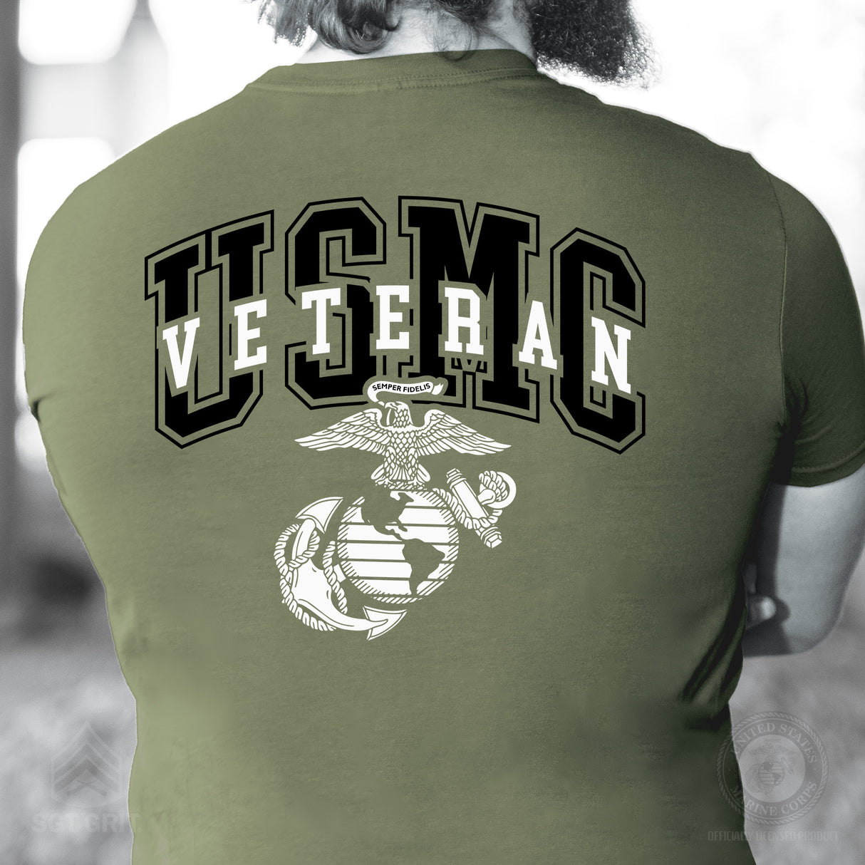 USMC Veteran T-shirt- Back Design - SGT GRIT