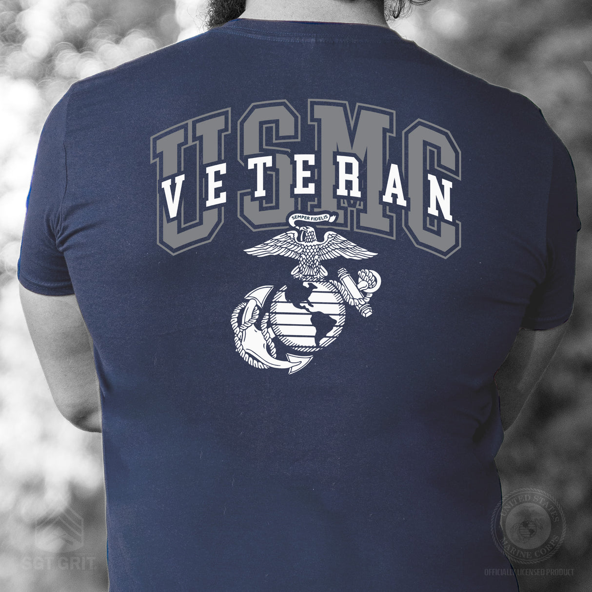 USMC Veteran T-shirt- Back Design - SGT GRIT