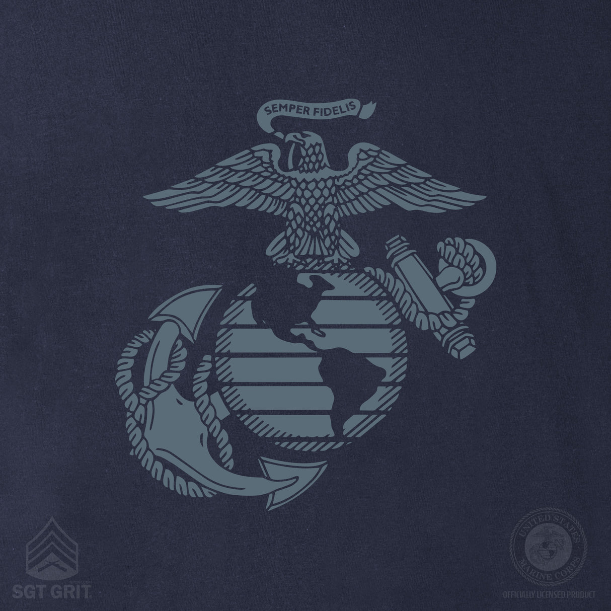 USMC Veteran Tonal T-shirt- Back Design - SGT GRIT