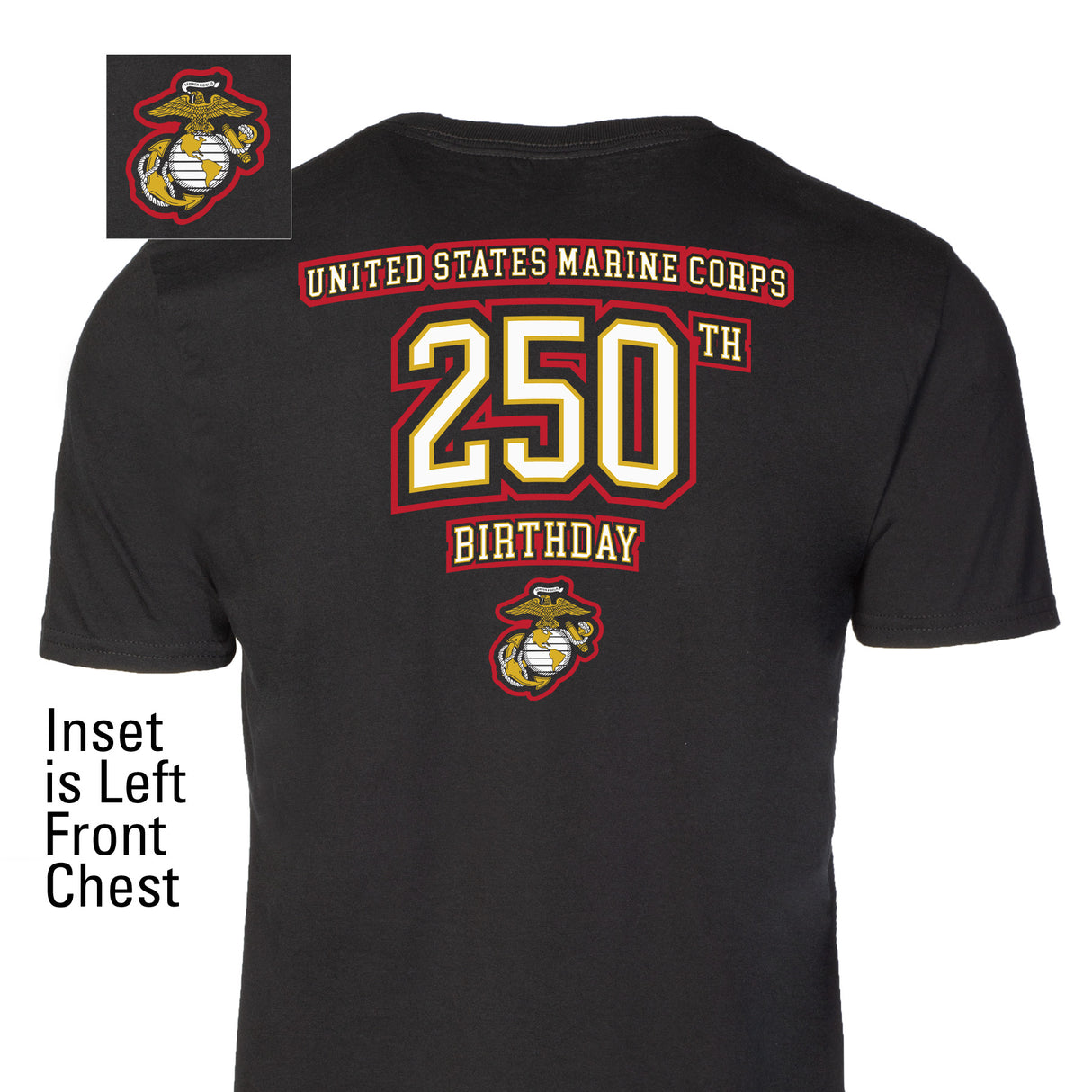 USMC 250th Birthday Athletic T-Shirt- Back Design - SGT GRIT