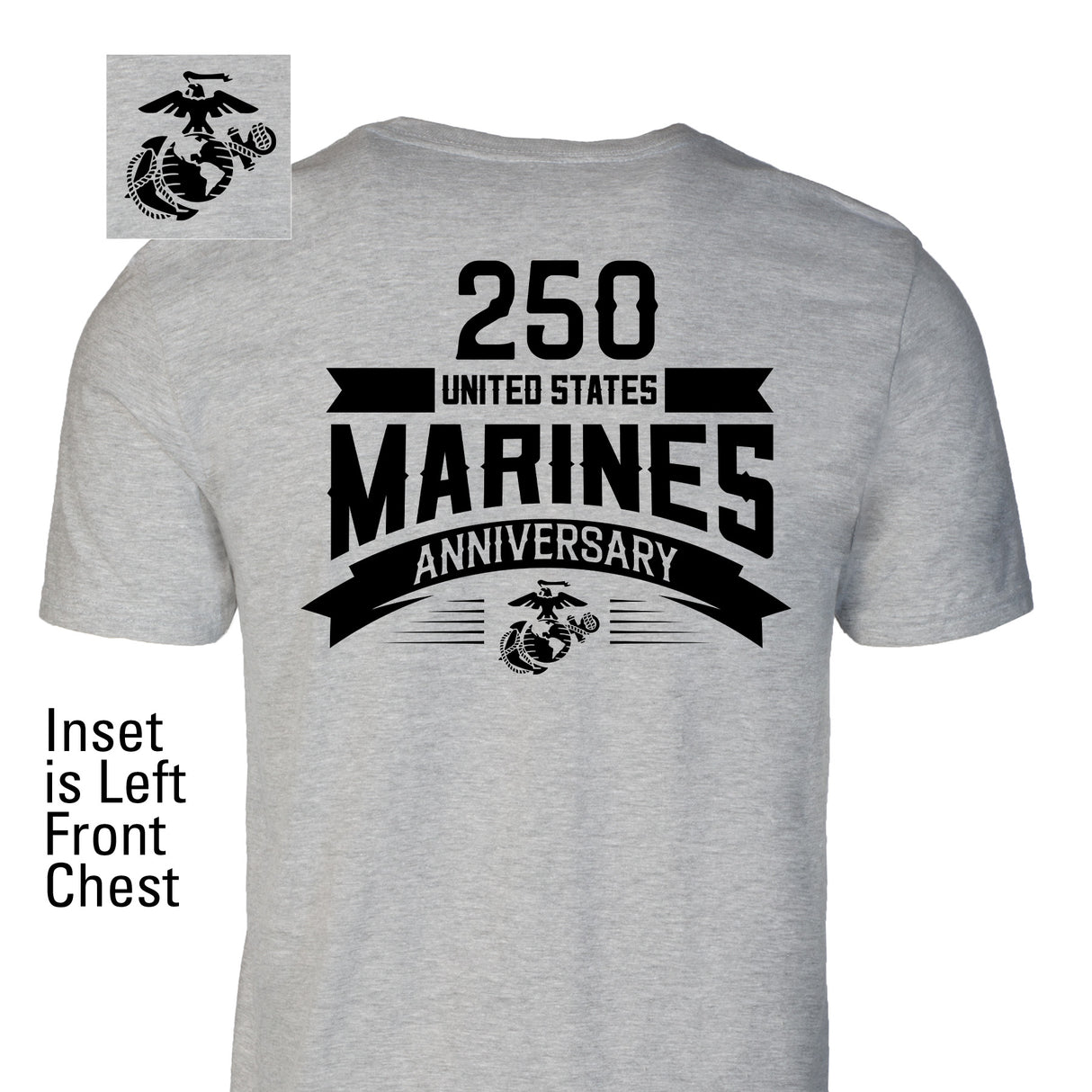 USMC 250th Anniversary Ribbon T-Shirt- Back Design - SGT GRIT