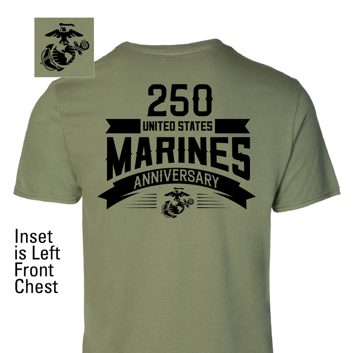 USMC 250th Anniversary Ribbon T-Shirt- Back Design - SGT GRIT