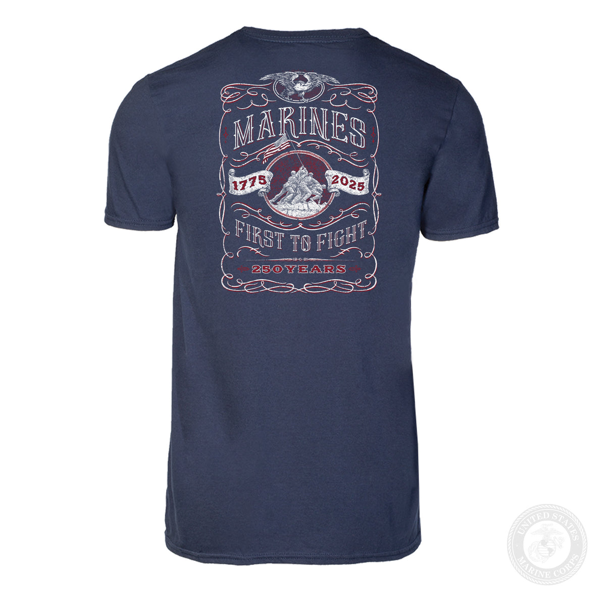 USMC 250 Years Iwo Jima T-Shirt- Back Design - SGT GRIT