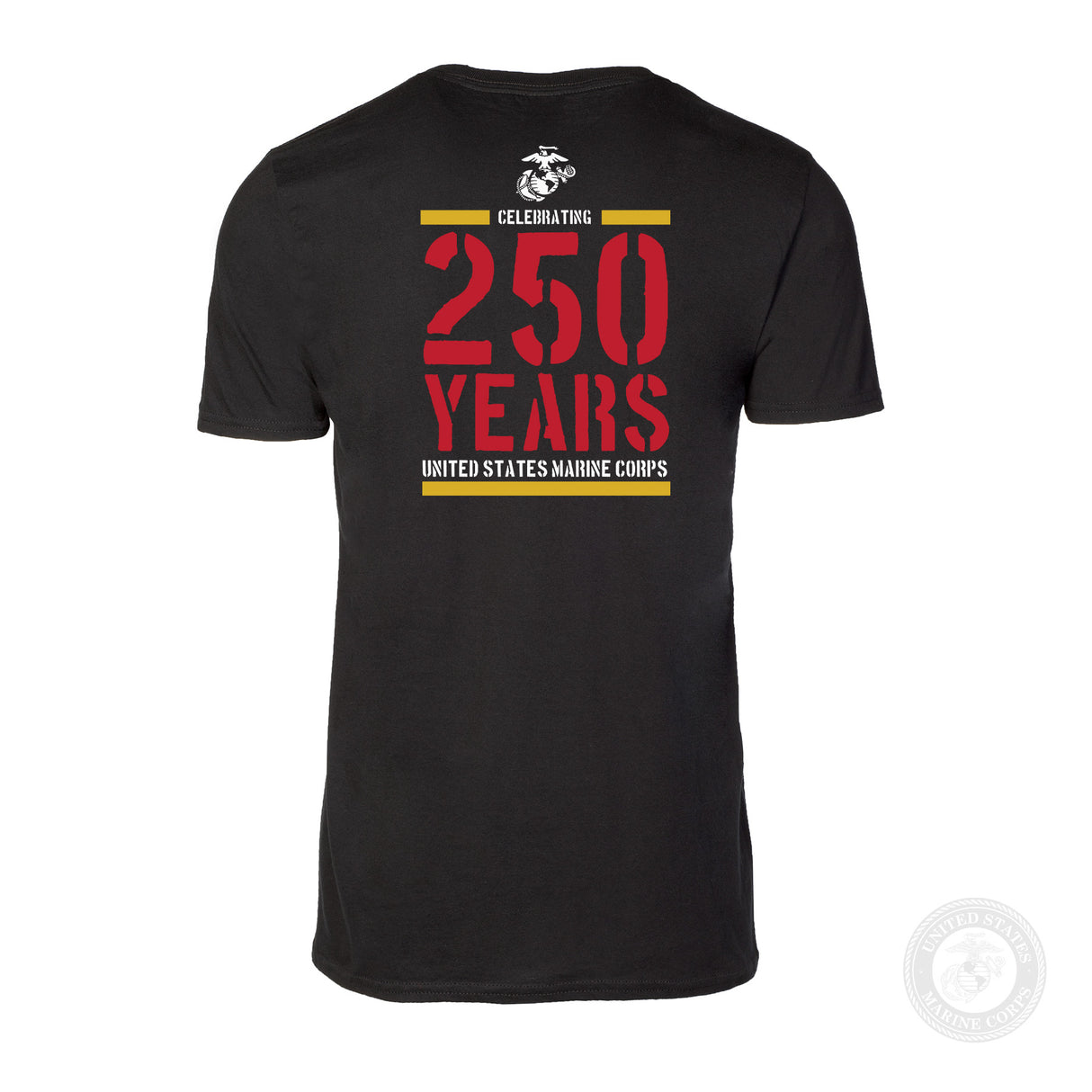 USMC Celebrating 250 Years Black T-Shirt- Back Design - SGT GRIT