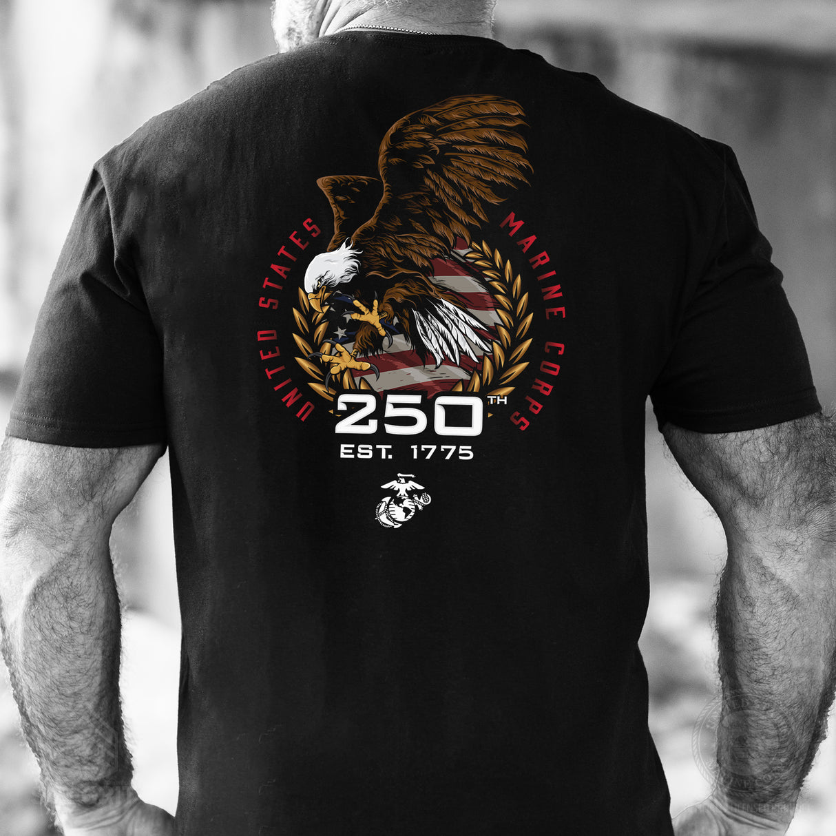 USMC 250th Anniversary Eagle T-Shirt- Back Design - SGT GRIT