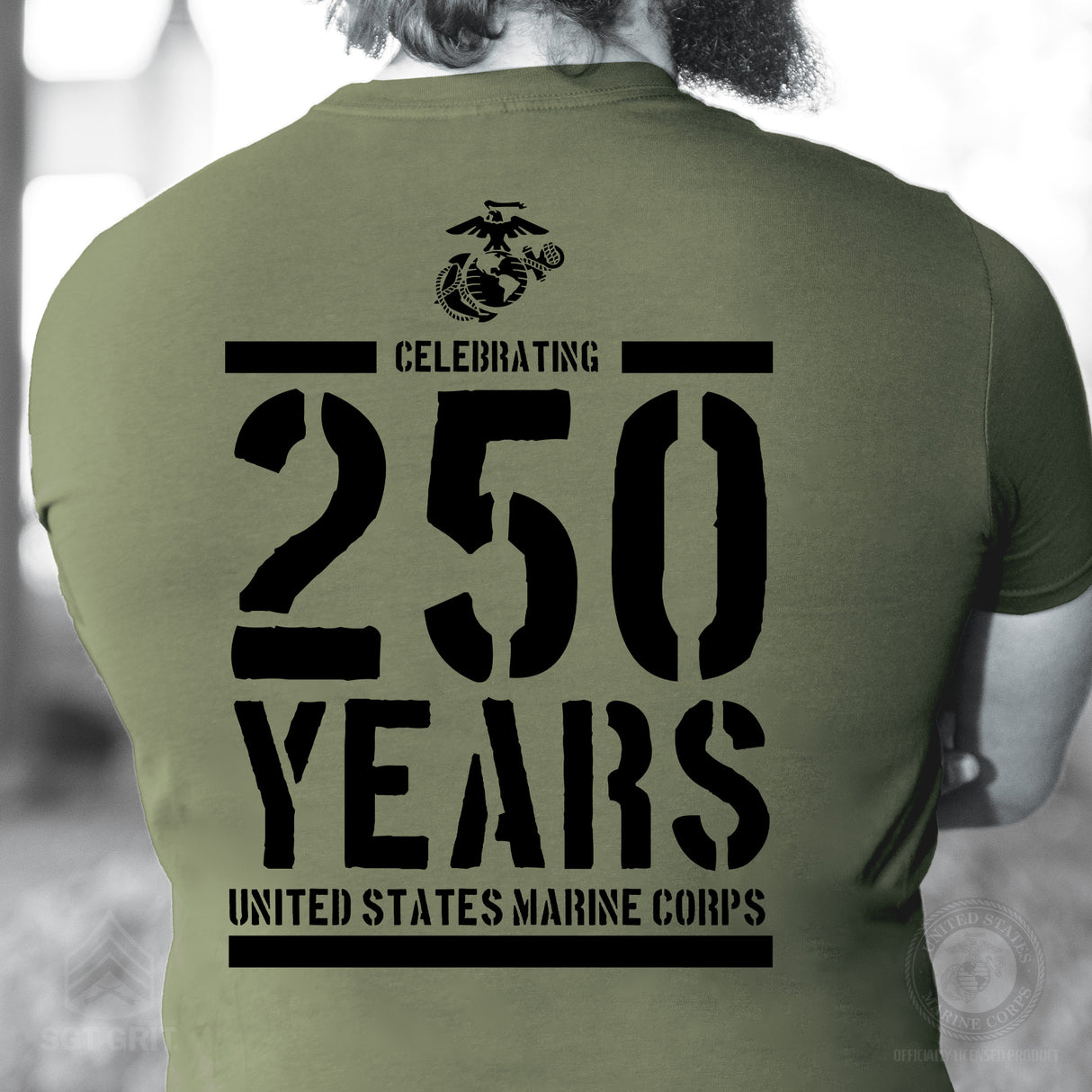USMC Celebrating 250 Years T-Shirt- Back Design - SGT GRIT