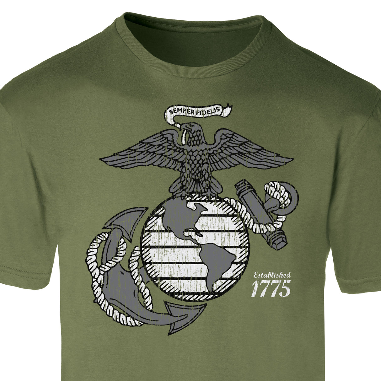 Grayscale Eagle, Globe, and Anchor T-Shirt - SGT GRIT