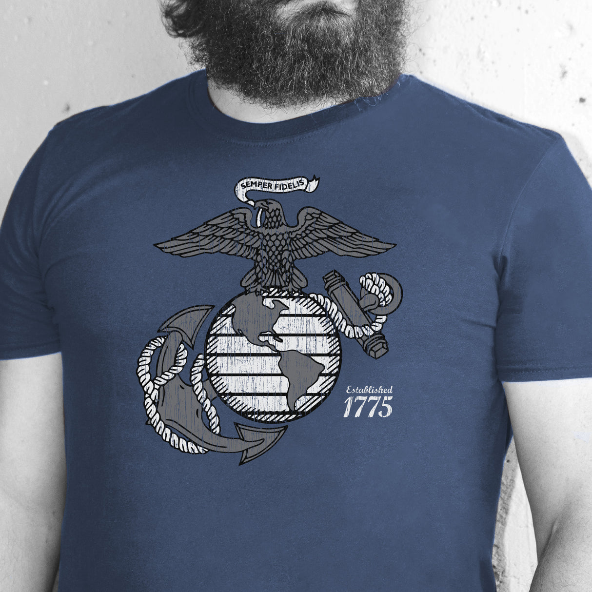 Grayscale Eagle, Globe, and Anchor T-Shirt - SGT GRIT