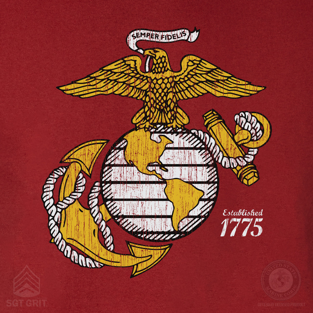 Gold Eagle, Globe, and Anchor T-Shirt - SGT GRIT