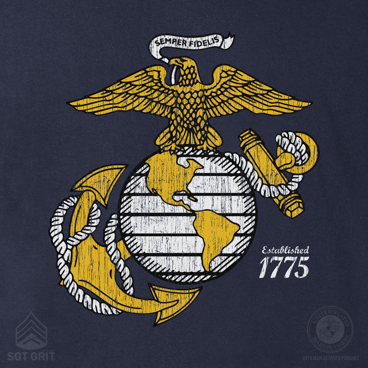 Gold Eagle, Globe, and Anchor T-Shirt - SGT GRIT