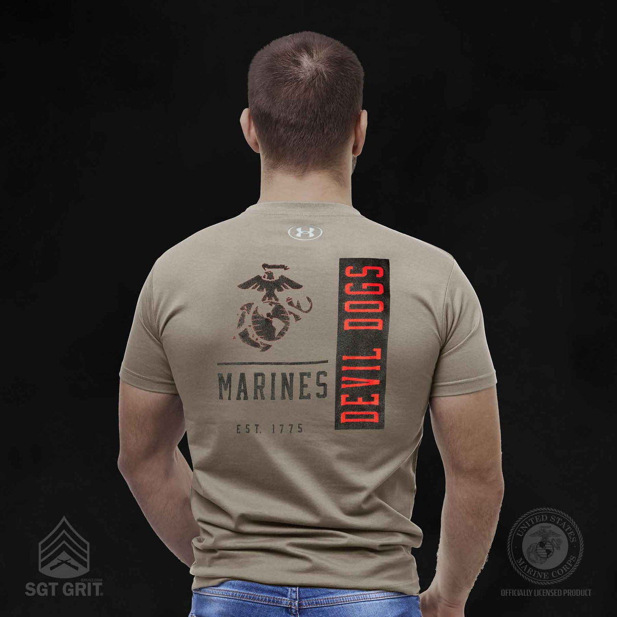 UA USMC Devil Dogs Performance Cotton T-shirt - SGT GRIT
