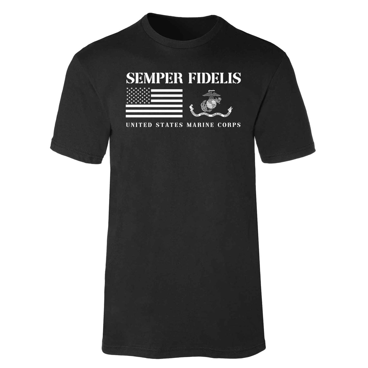 Semper Fidelis USA and USMC Flag T-shirt - SGT GRIT