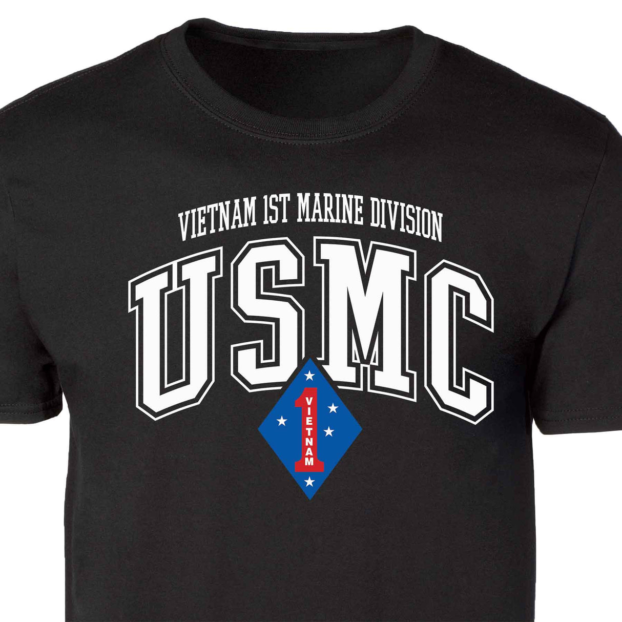 Vietnam 1st Marine Division Arched Patch Graphic T-shirt - SGT GRIT