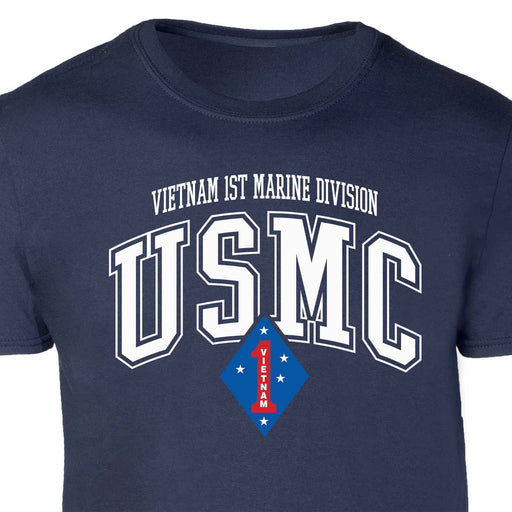Vietnam 1st Marine Division Arched Patch Graphic T-shirt - SGT GRIT
