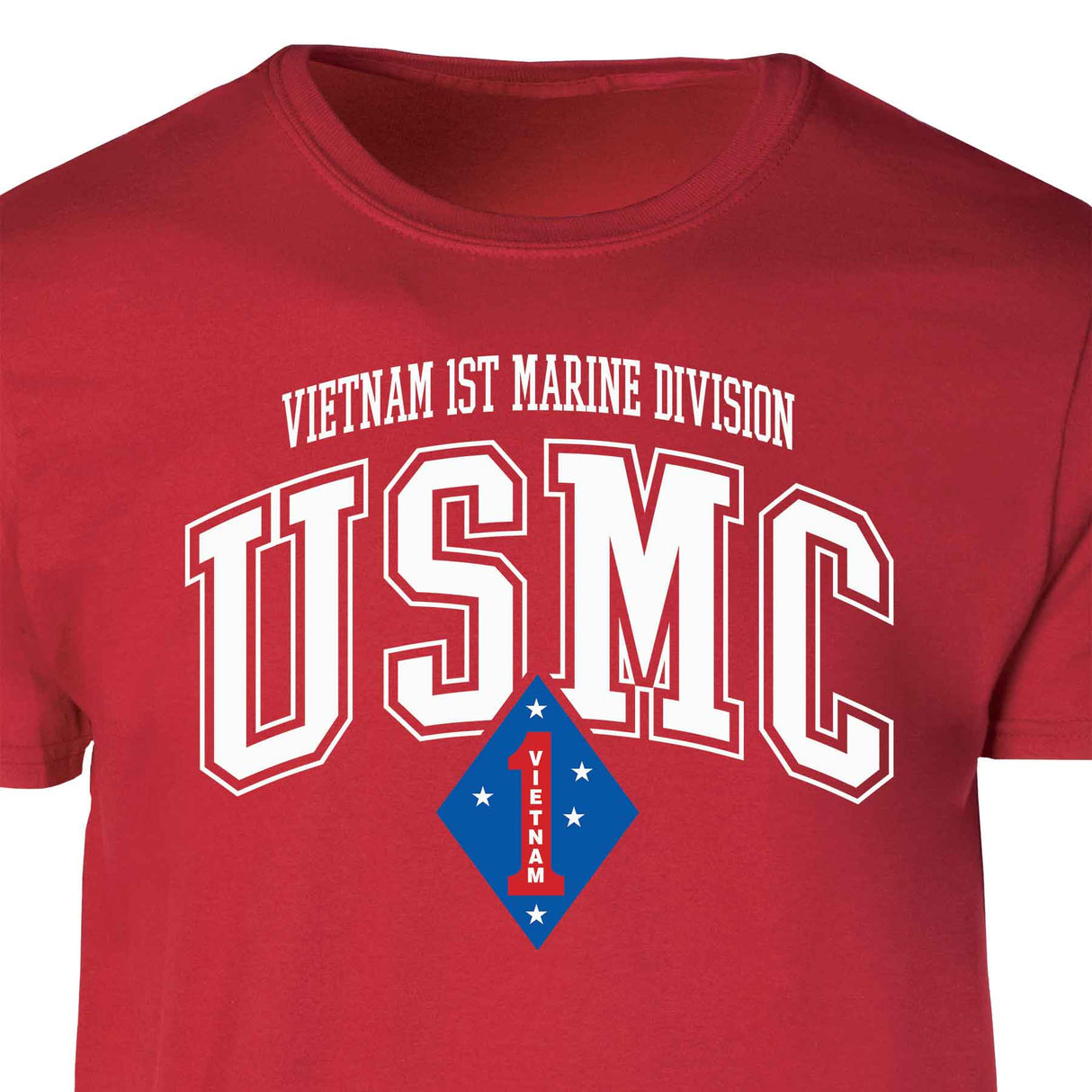 Vietnam 1st Marine Division Arched Patch Graphic T-shirt - SGT GRIT