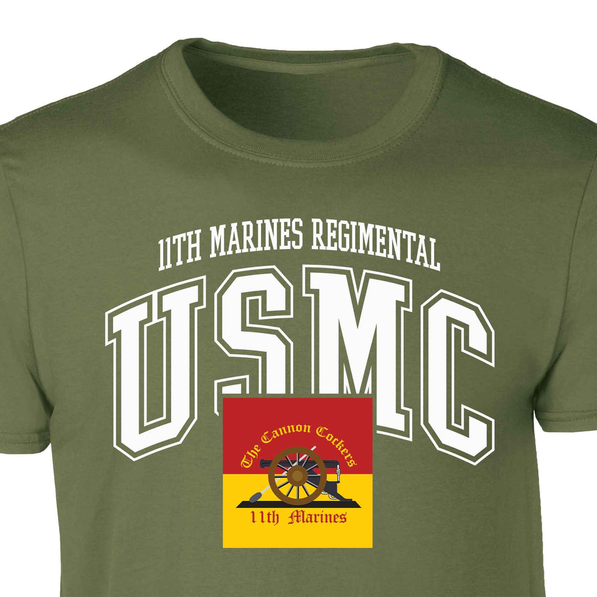 11th Marines Regimental Arched Patch Graphic T-shirt - SGT GRIT