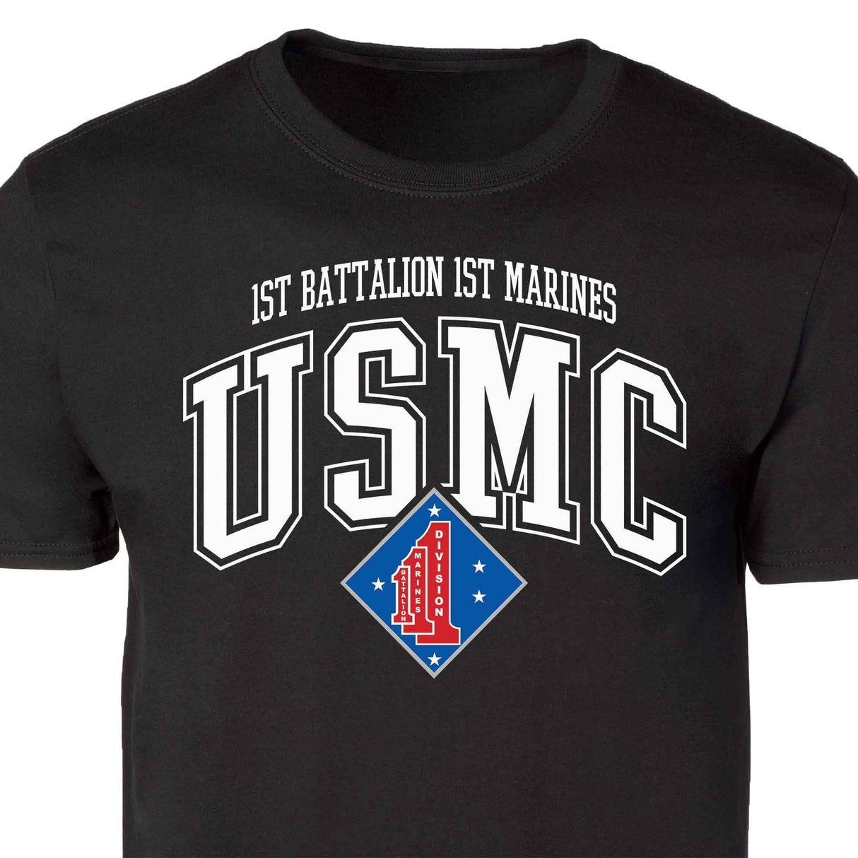 1st Battalion 1st Marines Arched Patch Graphic T-shirt - SGT GRIT
