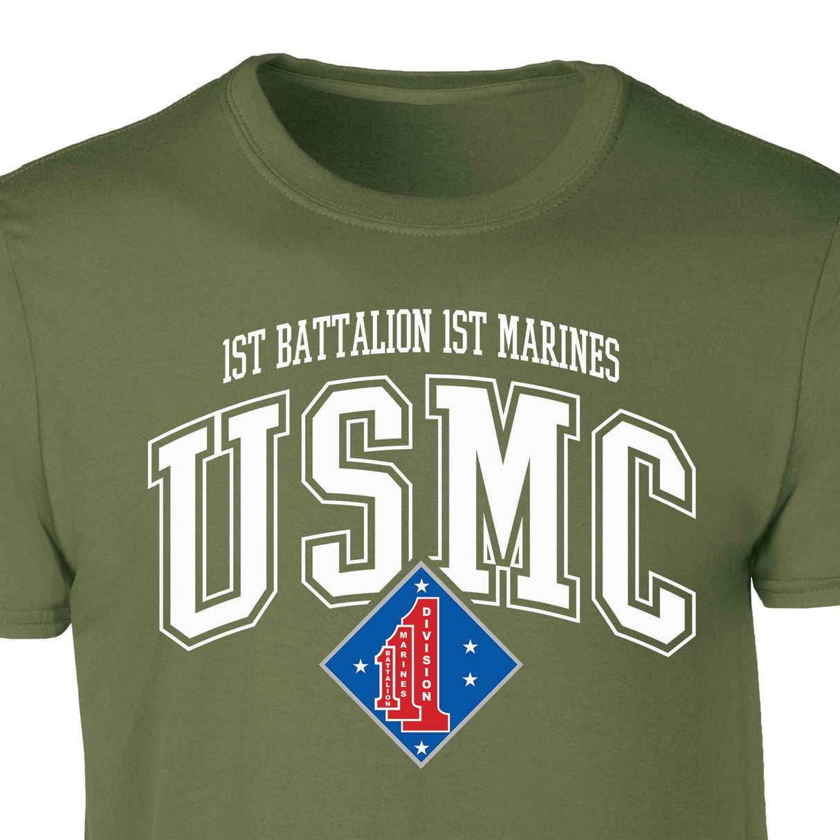 1st Battalion 1st Marines Arched Patch Graphic T-shirt - SGT GRIT