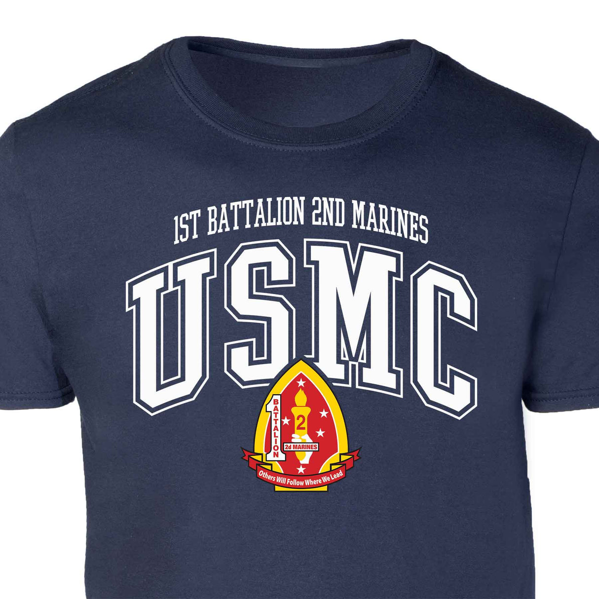1st Battalion 2nd Marines Arched Patch Graphic T-shirt - SGT GRIT