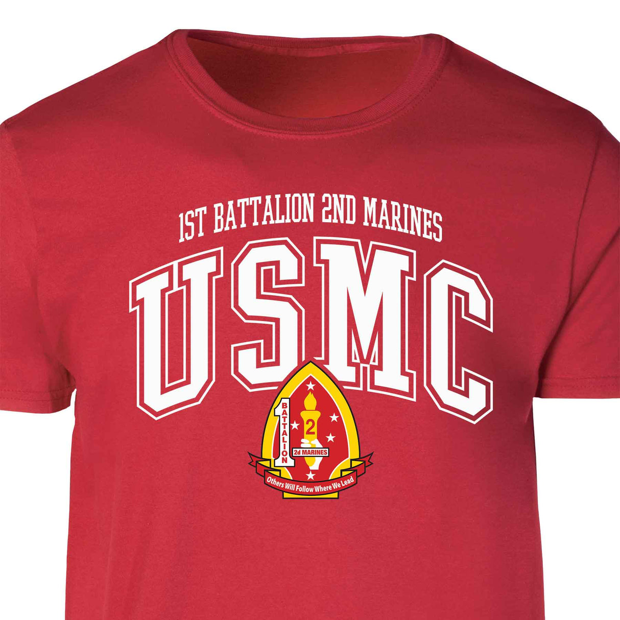 1st Battalion 2nd Marines Arched Patch Graphic T-shirt - SGT GRIT