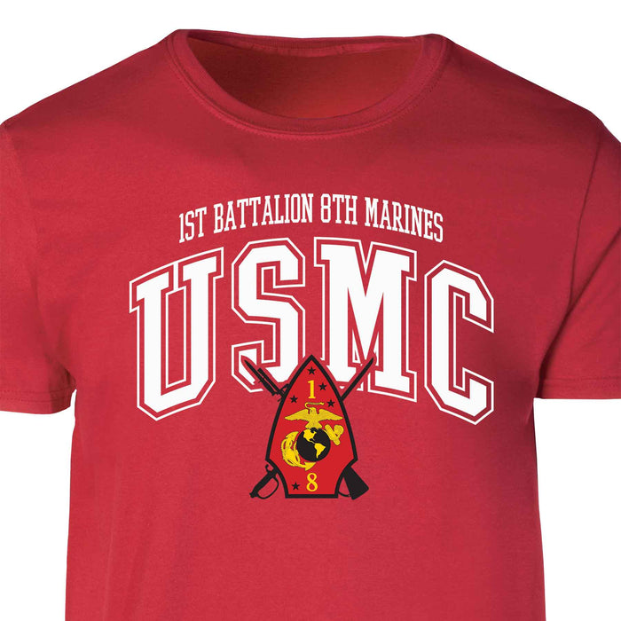 1st Battalion 8th Marines Arched Patch Graphic T-shirt - SGT GRIT