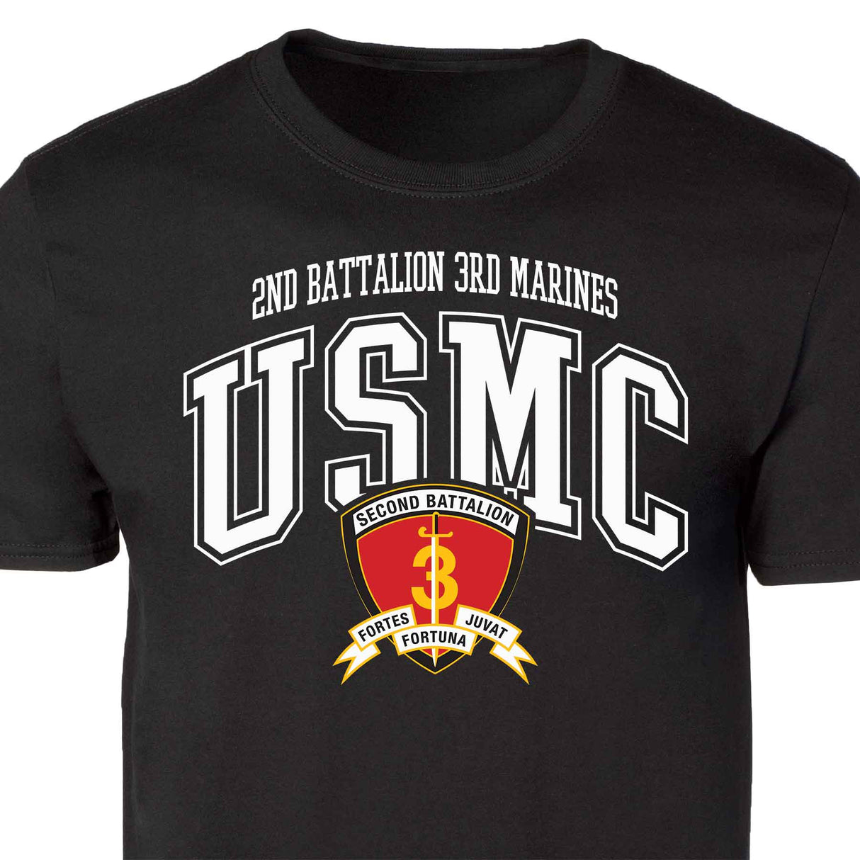 2nd Battalion 3rd Marines Arched Patch Graphic T-shirt - SGT GRIT