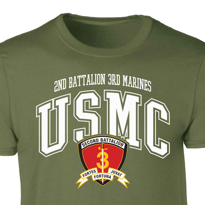 2nd Battalion 3rd Marines Arched Patch Graphic T-shirt - SGT GRIT