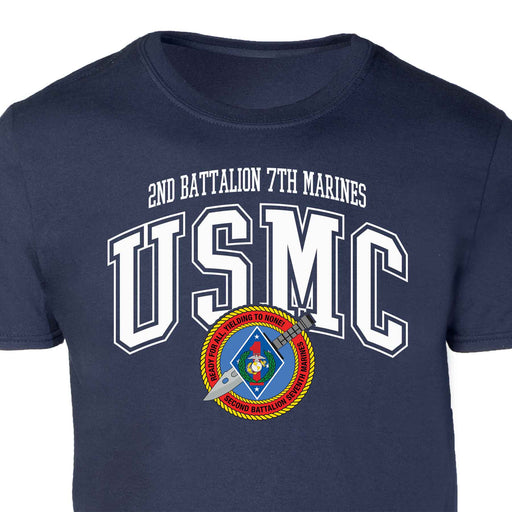 2nd Battalion 7th Marines Arched Patch Graphic T-shirt - SGT GRIT