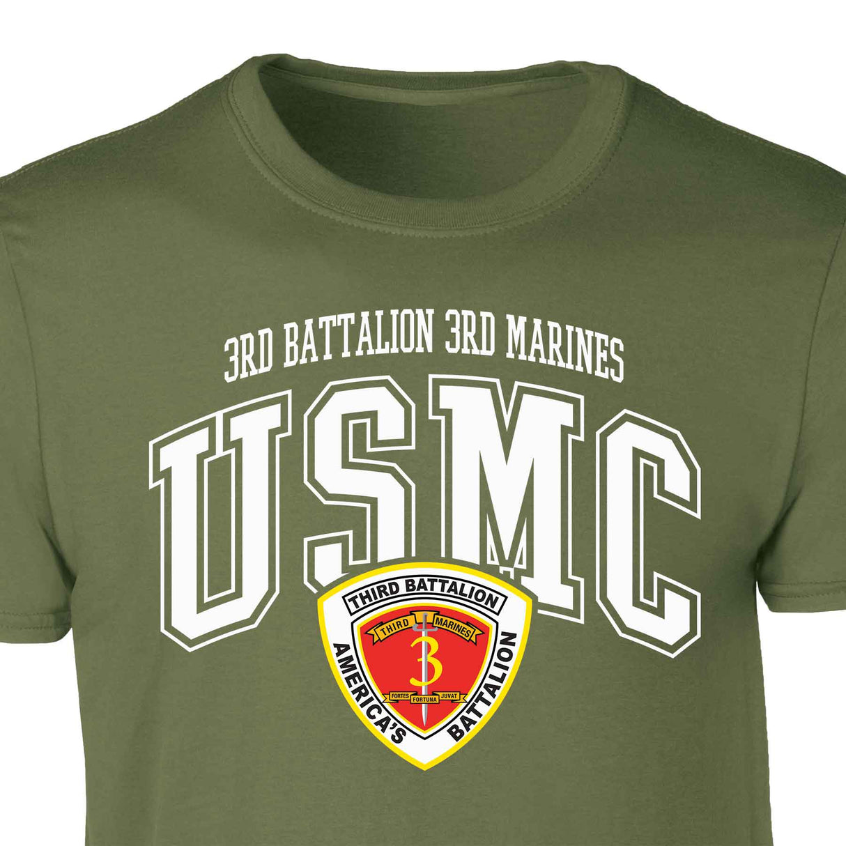 3rd Battalion 3rd Marines Arched Patch Graphic T-shirt - SGT GRIT