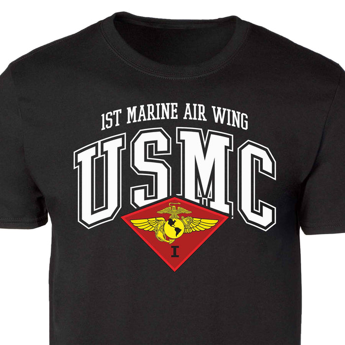 1st Marine Air Wing Arched Patch Graphic T-shirt - SGT GRIT