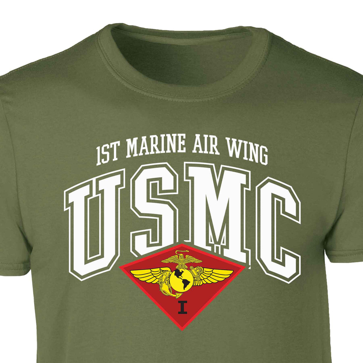 1st Marine Air Wing Arched Patch Graphic T-shirt - SGT GRIT