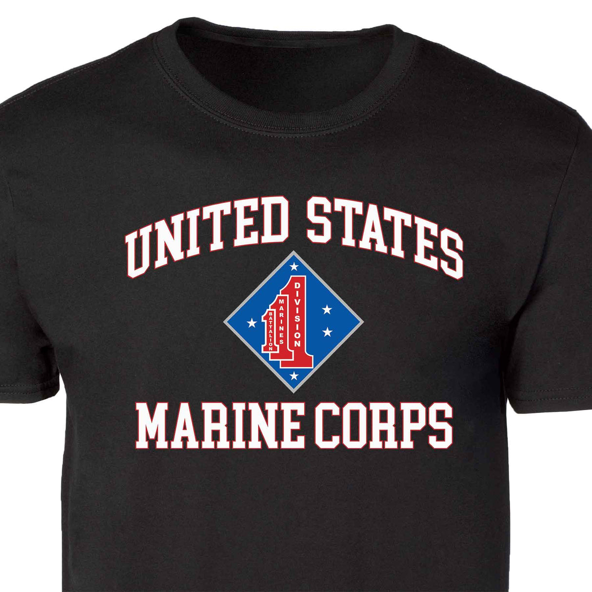 1st Battalion 1st Marines USMC Patch Graphic T-shirt - SGT GRIT